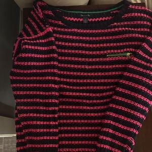 Tommy Hilfiger Pink and Black Striped Sweater